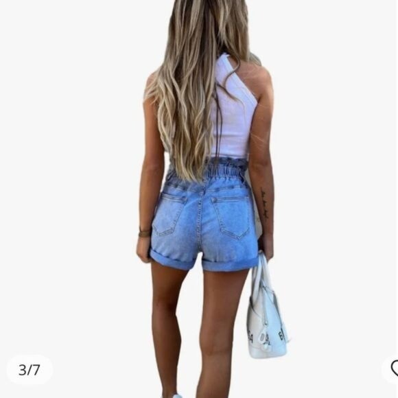 Womens Light Blue Denim Shorts XL - Picture 12 of 13